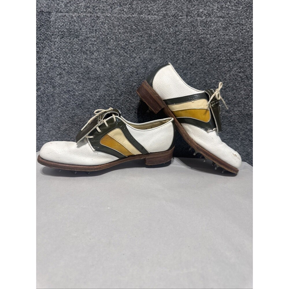 Vintage 1950s-70s FootJoy Spectator Golf Shoes Kiltie Metal Cleats 7A